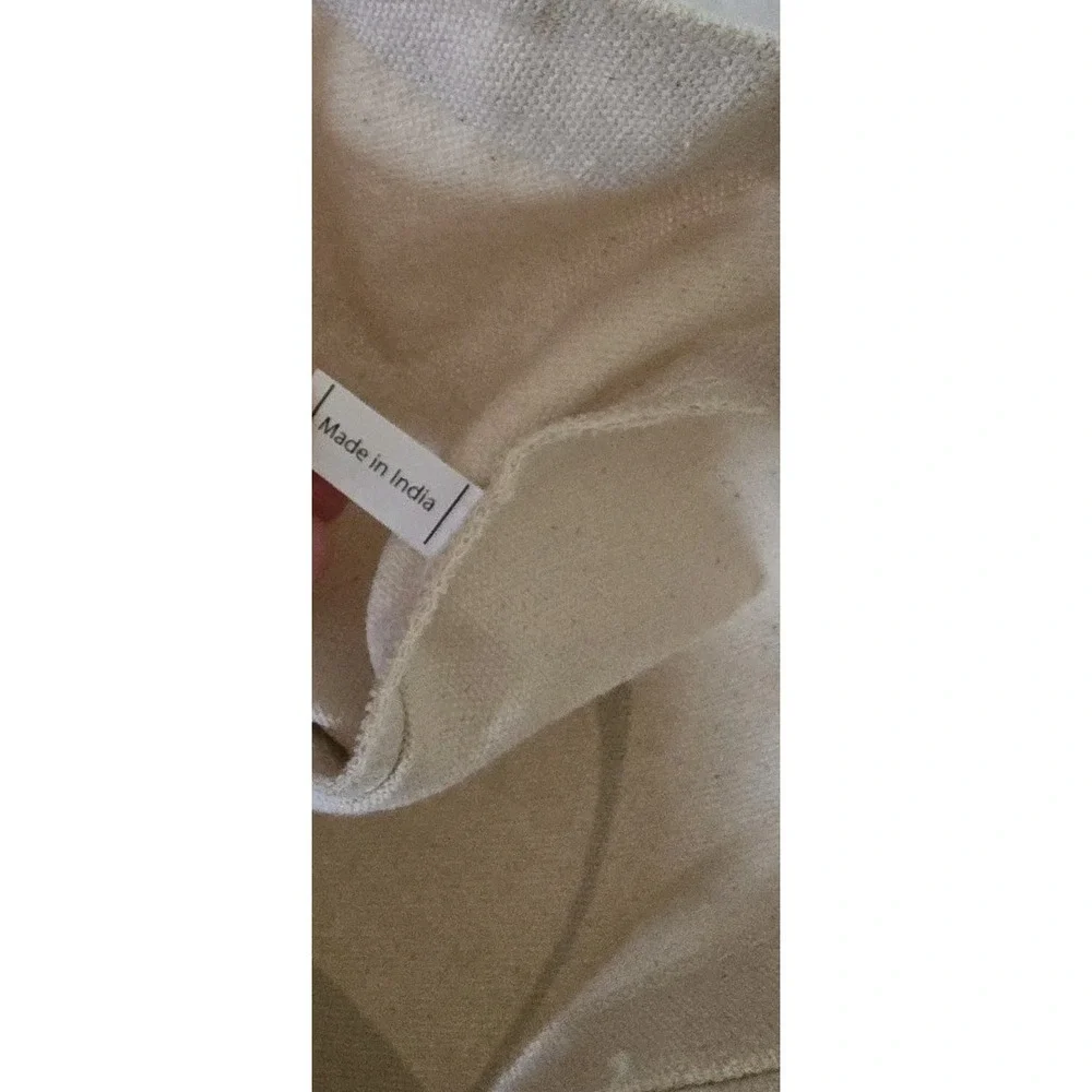 Architectural Digest AD Logo Canvas Tote Bag Natural Beige with Black Lettering